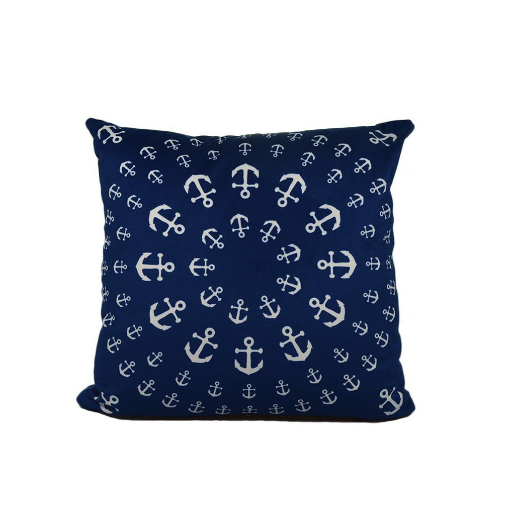 Anchor Pinwheel Pillow 16" x 16" - Faux Suede