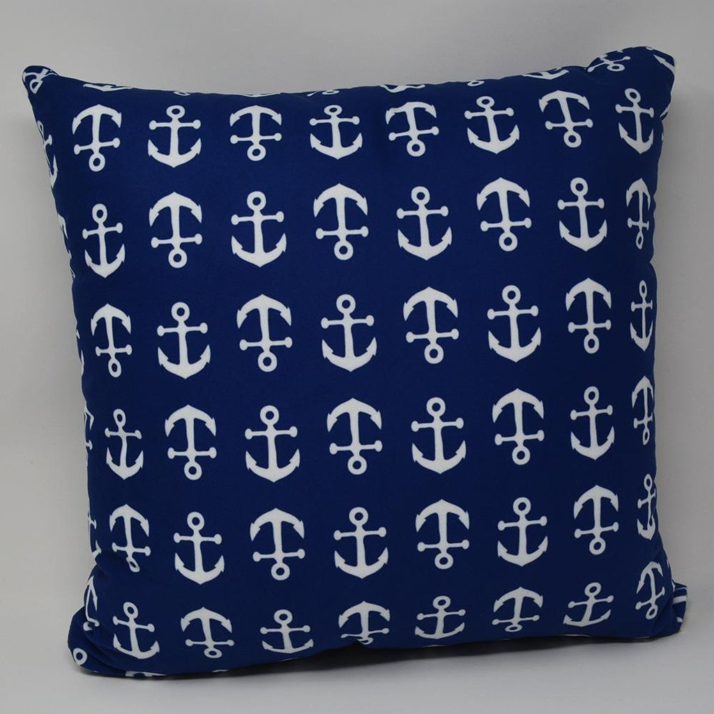 Anchor Toss Pillow 16" x 16" - Faux Suede