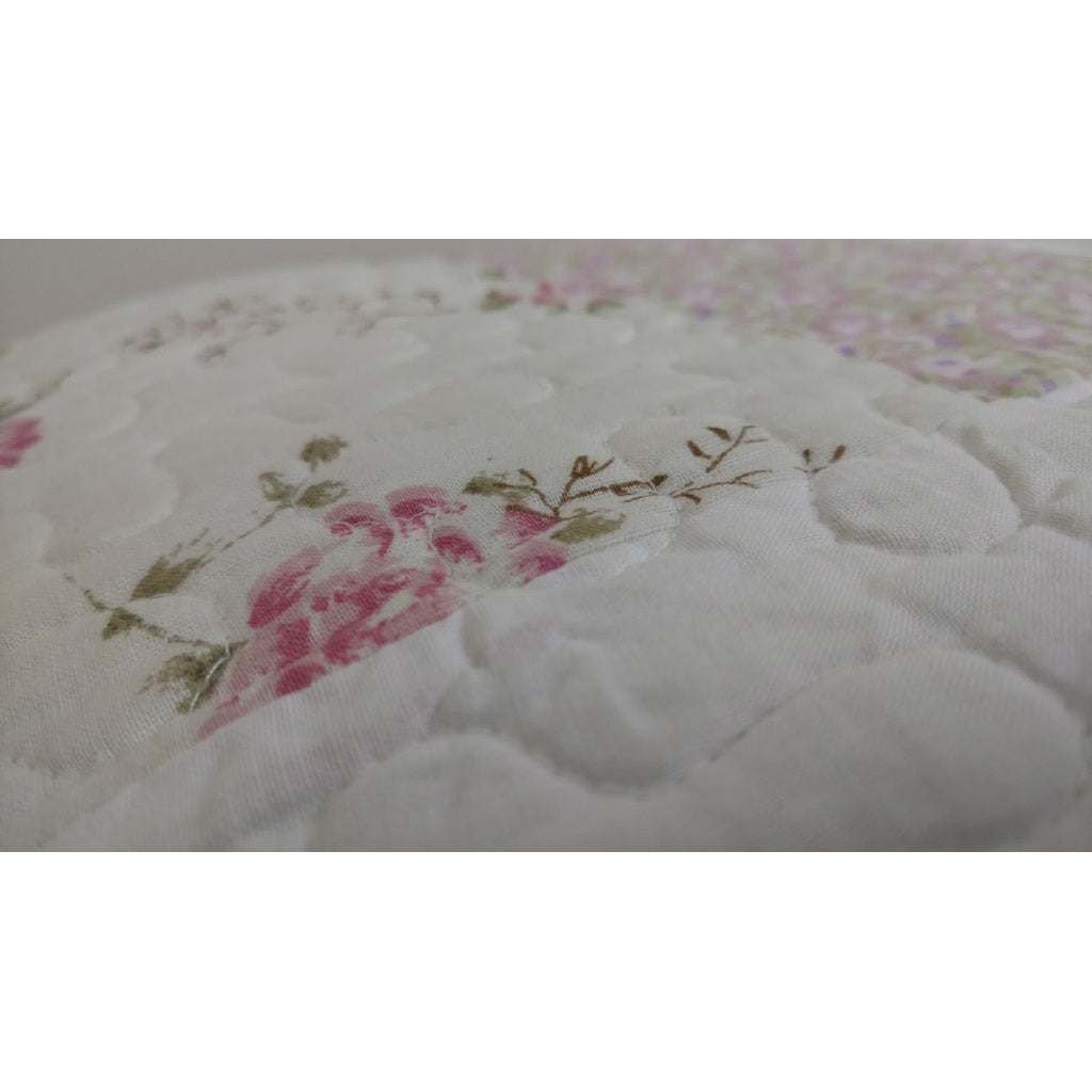 Classic Floral Blossoming Reversible Real Patchwork 100% Cotton Quilted Coverlet Bedspread Set (DXJ103112)