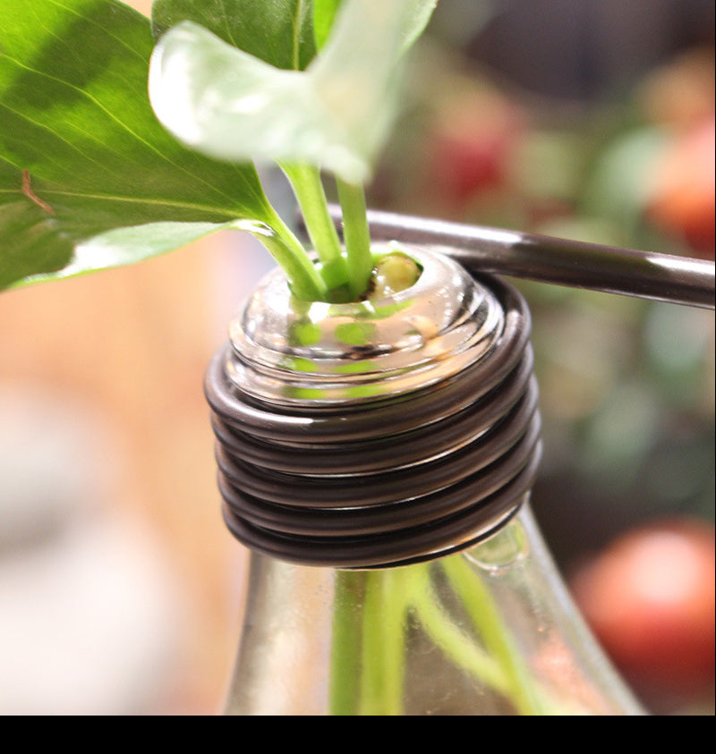 Wood and Glass Tabletop Plant Vase