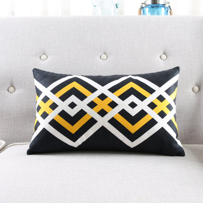 Yellow and Black Velvet Decor Accent Pillow
