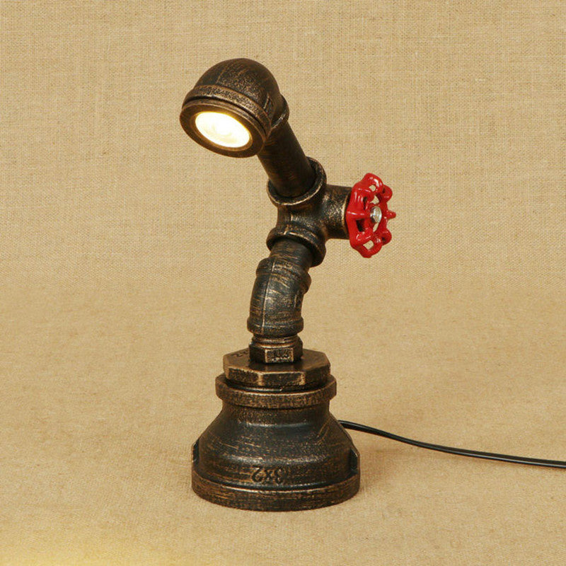 Industrial Retro Loft LED Water Pipe Table Lamp