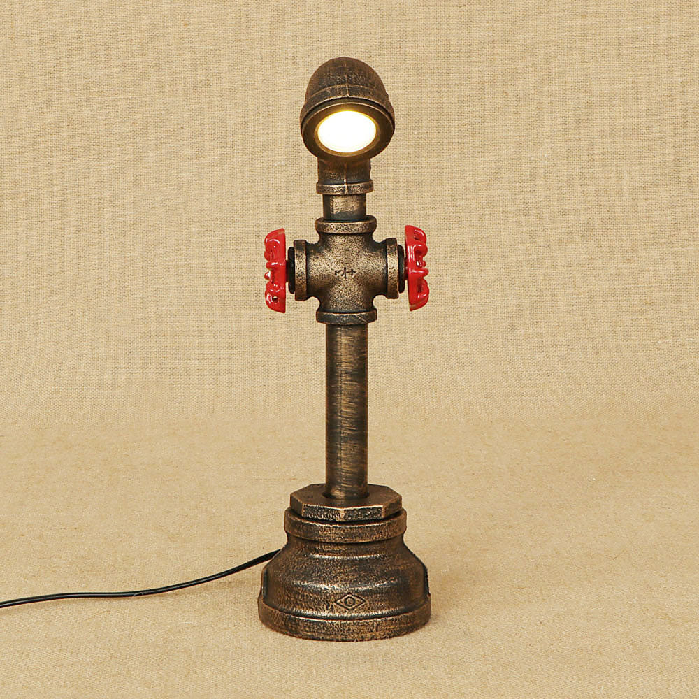 Industrial Retro Loft LED Water Pipe Table Lamp