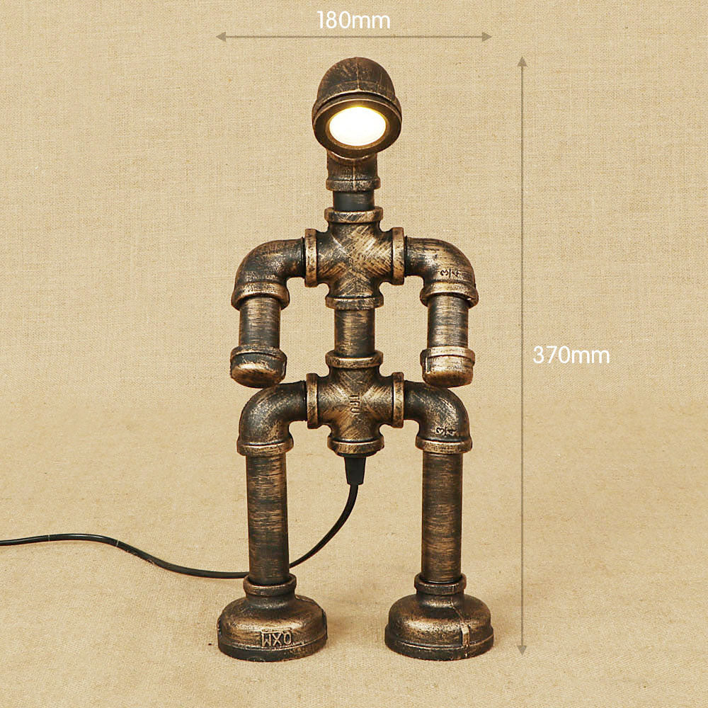 Industrial Retro Loft LED Water Pipe Table Lamp