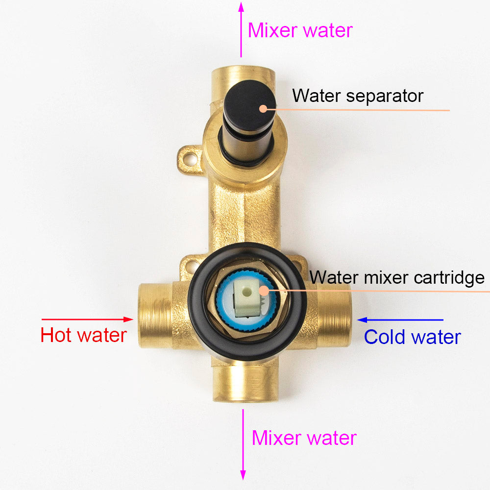 Wall Mounted Rain Shower Double Handle Water Mixer