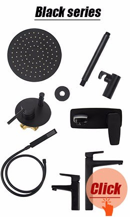 Wall Mounted Rain Shower Double Handle Water Mixer
