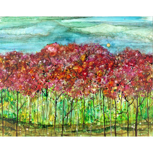 "Spring Forest" Landscape Mixed Media Painting