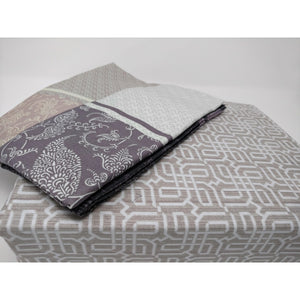 Elegant Jacquard Grey Floral Paisley Linen Fitted & Flat Sheets Set with Pillow Cases Sham Covers (FSFS8222)