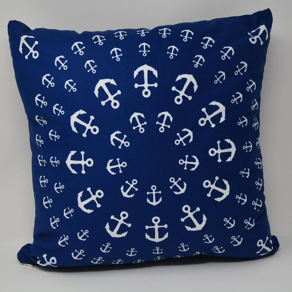 Anchor Pinwheel Pillow 16" x 16" - Faux Suede