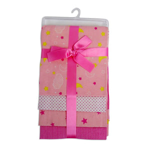 Bambini Pink Four Pack Receiving Blanket