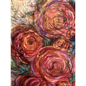 "Pink Roses" Alcohol Ink painting