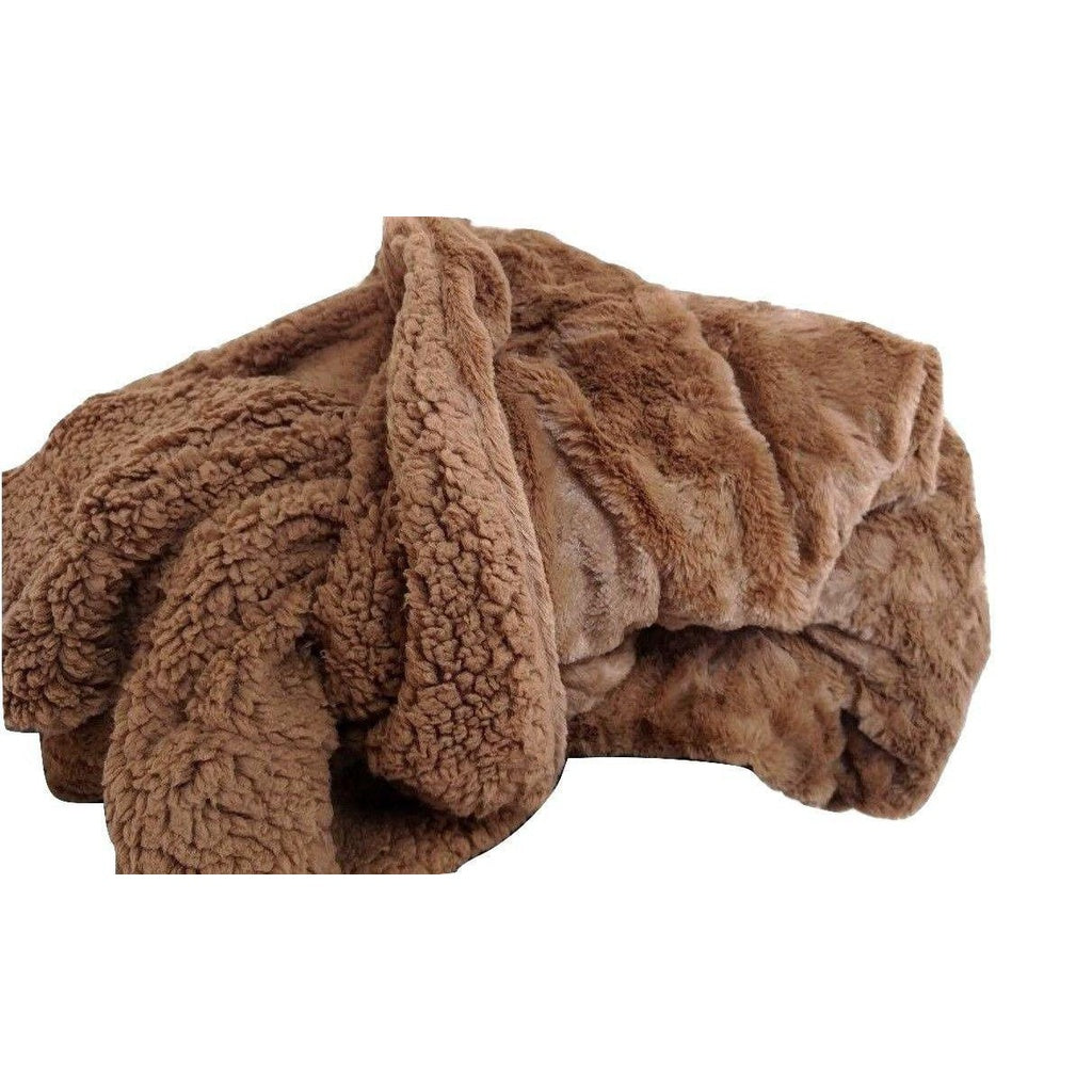 Luxury Solid Cinnamon Mocha Brown Wooded River Faux Fur with Sherpa Ba –  SwellFurnishings