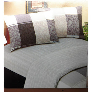 Elegant Jacquard Grey Floral Paisley Linen Fitted & Flat Sheets Set with Pillow Cases Sham Covers (FSFS8222)