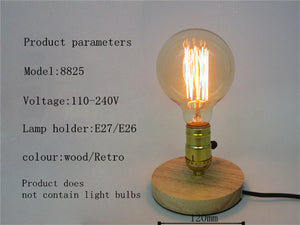 Dimmable Edison Wooden Table Light