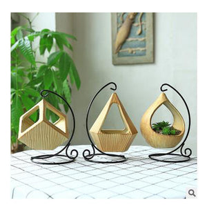Decorative hanging planters for succulents with plant stand