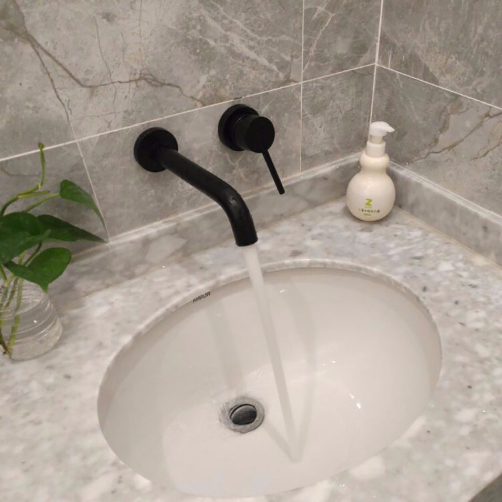 Brass Black Plated Wall Mounted Bathroom Faucet