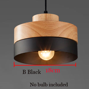 Wood and Iron bar Cafe Restaurant Pendant Lamp