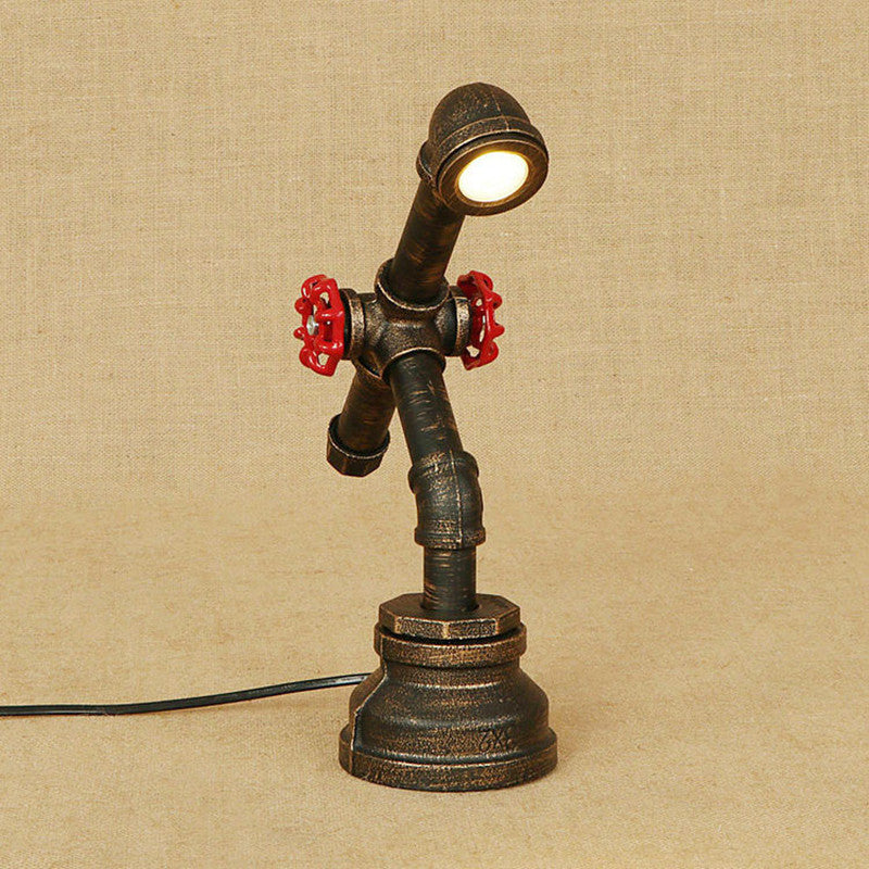 Industrial Retro Loft LED Water Pipe Table Lamp